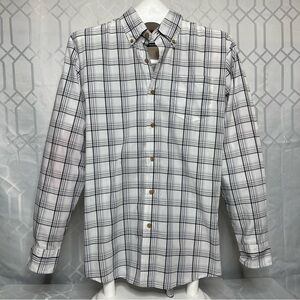 Wrangler Plaid Wrinkle Resist Button Down Long Sleeve Shirt Medium